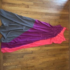 Pink Purple Gray Maxi Dress Mossimo Size M